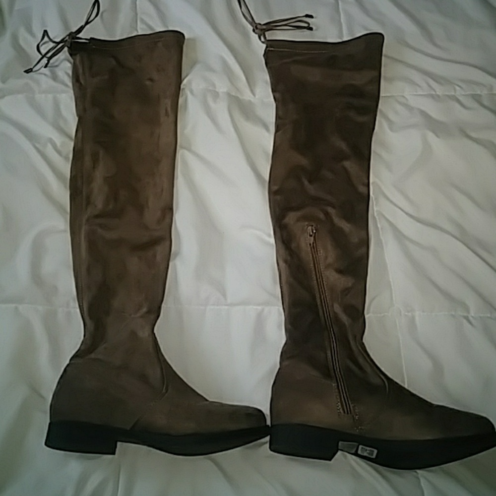 Taupe Thigh High Boots by Windsor